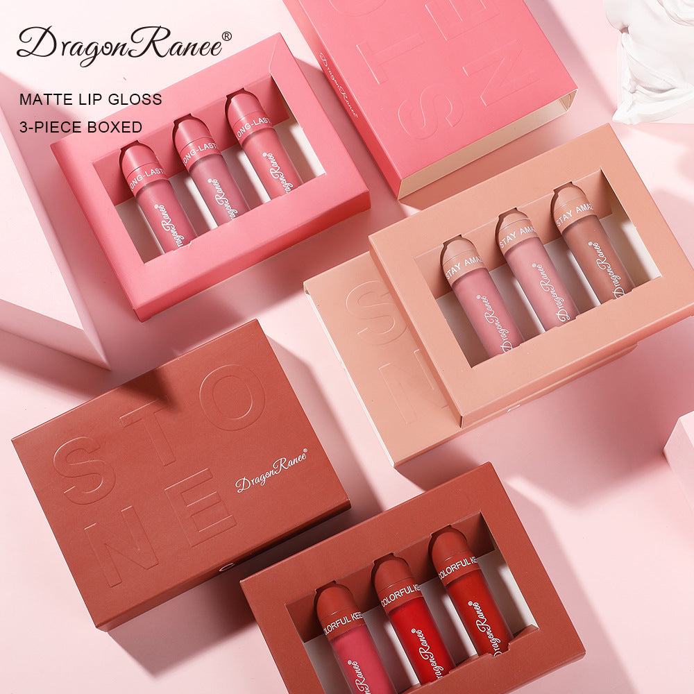Set de 3 Brillos de Labios Mate - No se Adhiere al Vaso
