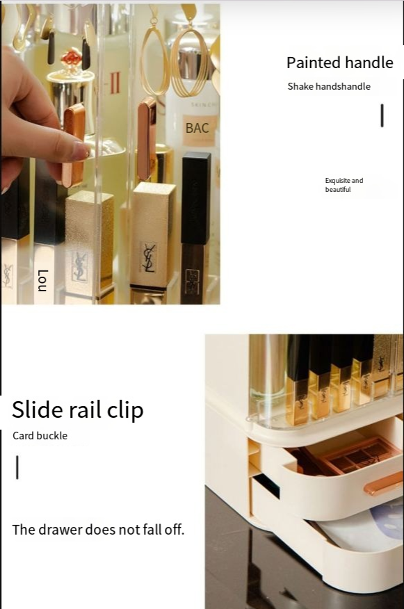 Caja de Almacenamiento de Cosméticos con Espejo Integrado