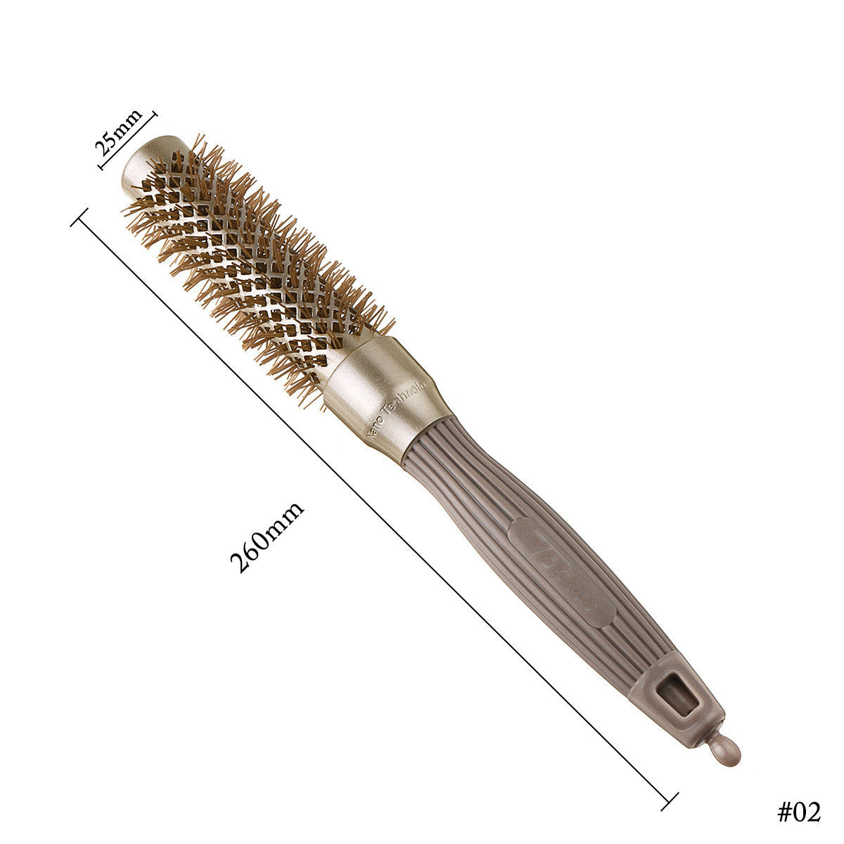 Cepillo Redondo de Cerámica para el Cabello con Tubo de Aluminio