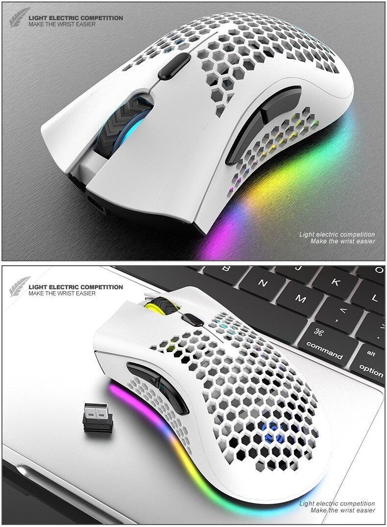 Ratón de Juego Inalámbrico Recargable BM600 con Iluminación RGB para PC