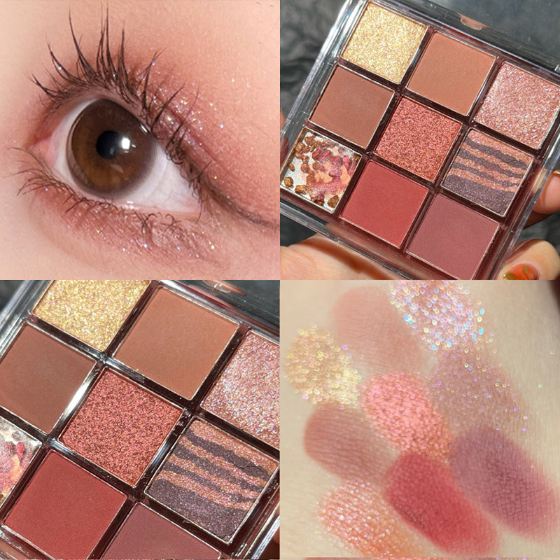 Paleta de Sombras Nueve Colores DIKALU Brillo Atardecer