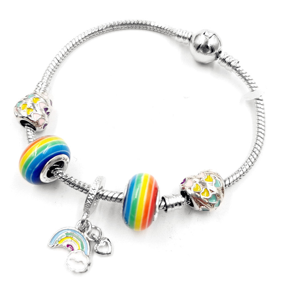 Pulsera para Parejas con Colgante de Arcoíris Vintage DIY