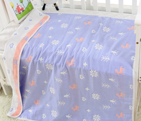 Manta Toalla de Baño para Bebé de Algodón Puro 6 Capas, 110cm
