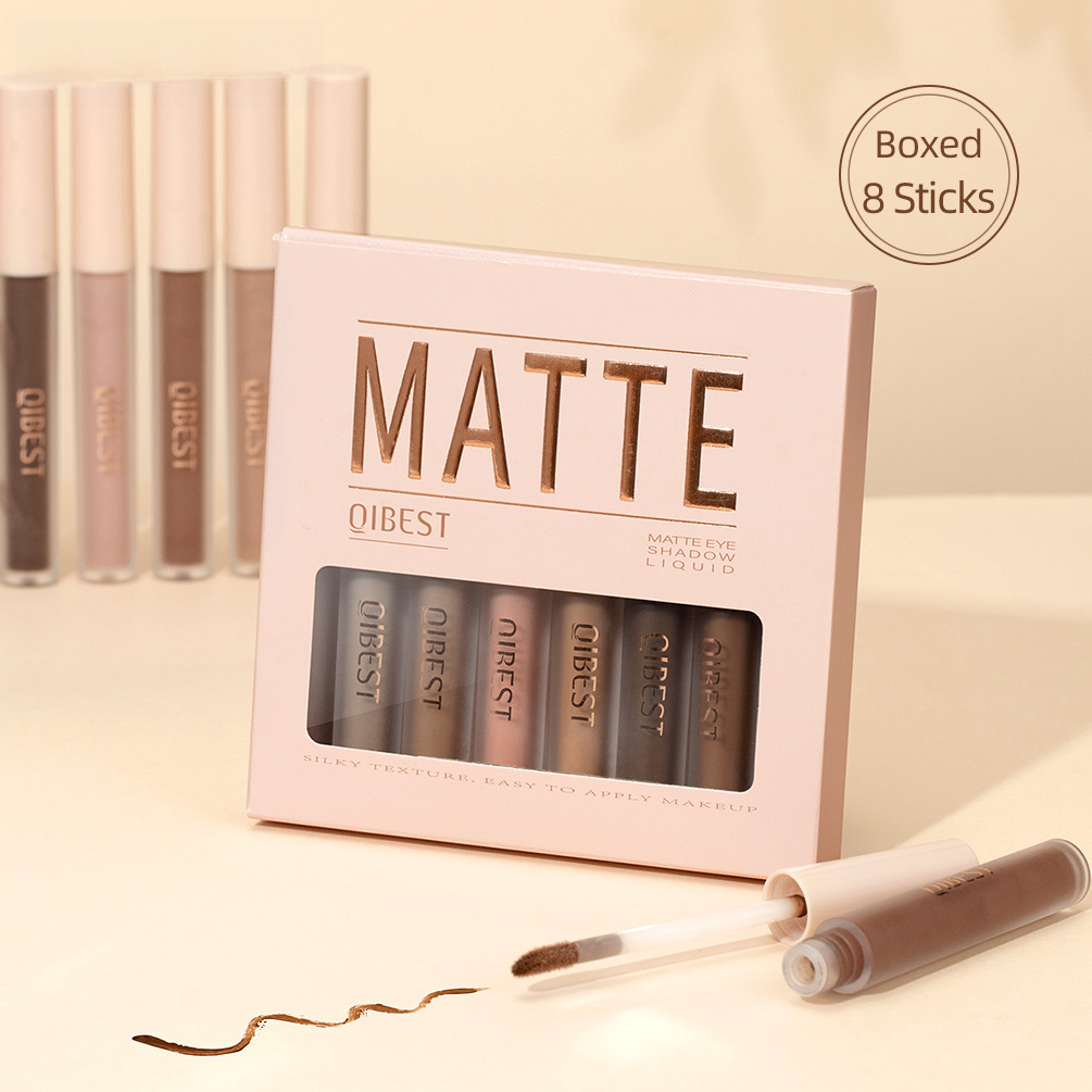 QIBEST Set de Sombra de Ojos y Colorete Mate en Líquido