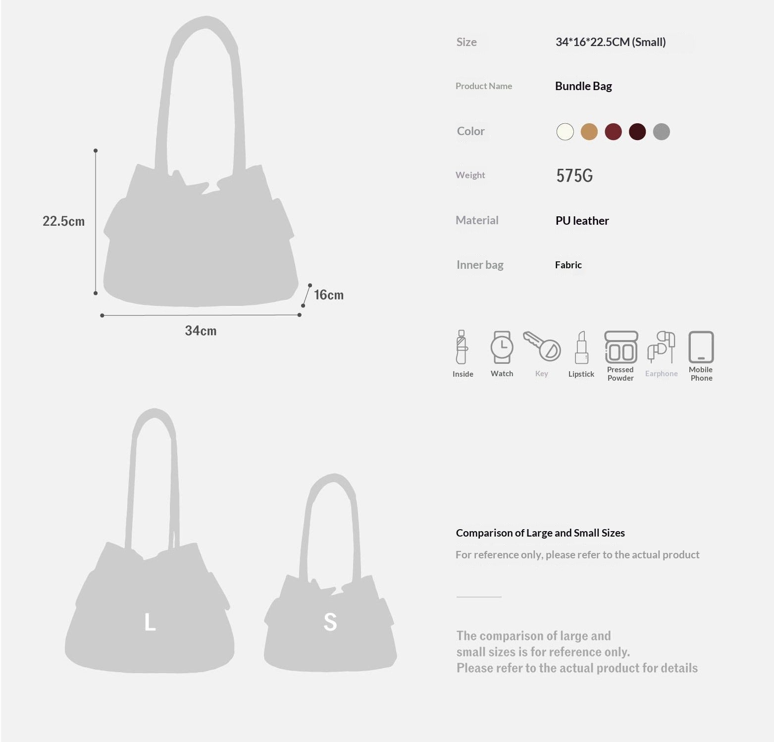 Bolso Tote Grande con Forma de Nube