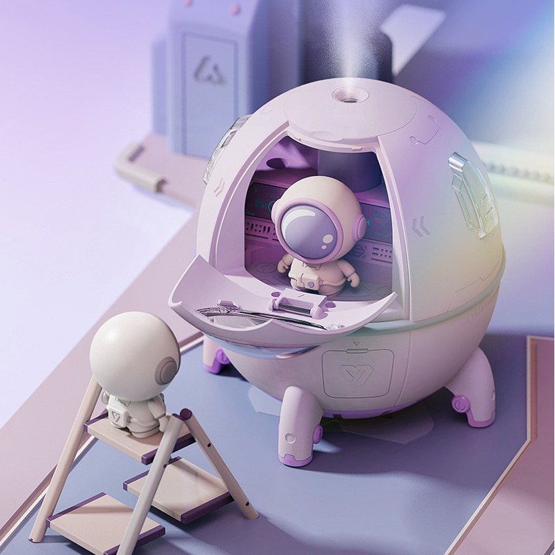 Humidificador Astronauta con Luz Nocturna y Purificador de Aire