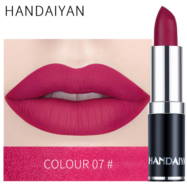Brillo de Labios de Terciopelo Mate en Tonos Rojo Marrón Púrpura