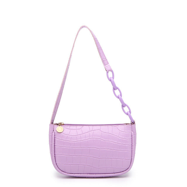 Bolso de Hombro para Mujer Diseño de Cocodrilo con Cadena