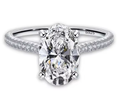 Anillo Joyería de Diamante Simulado Ovalado de 3 Quilates
