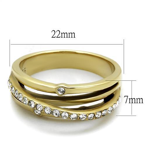 TK2611 - Anillo de acero inoxidable de oro IP (revesado de iones) con grado superior