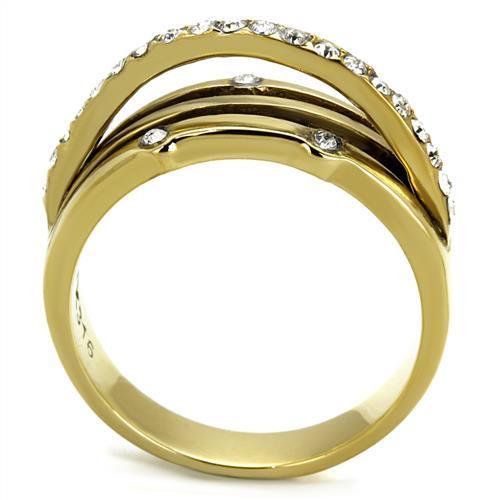 TK2611 - Anillo de acero inoxidable de oro IP (revesado de iones) con grado superior