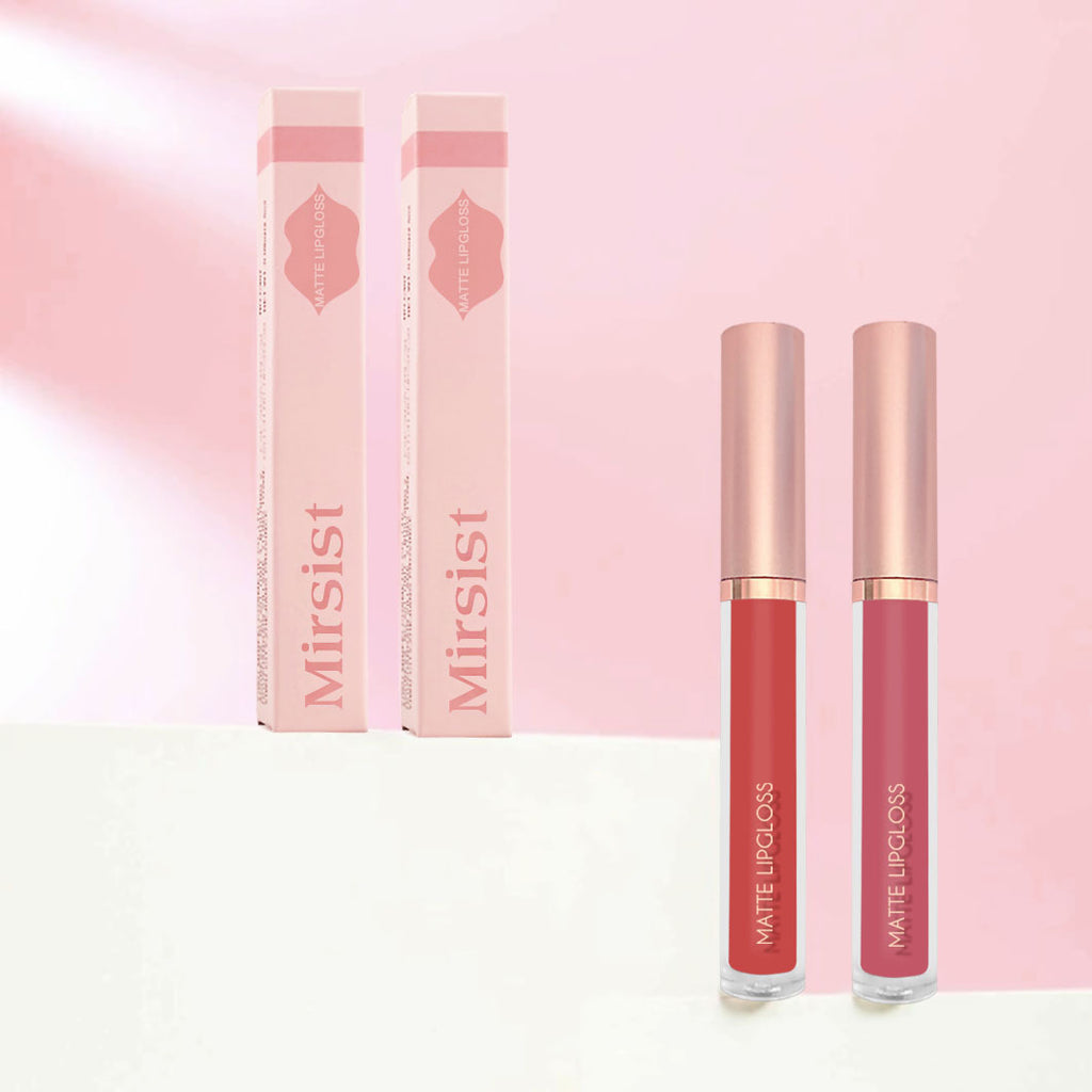 Brillo de Labios Mate en 12 Colores de Tonos Nude