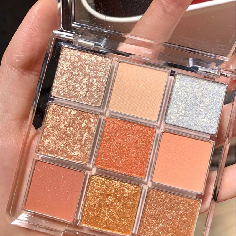 Paleta de Sombras Nueve Colores DIKALU Brillo Atardecer