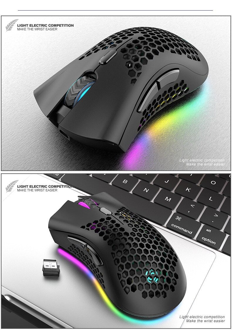Ratón de Juego Inalámbrico Recargable BM600 con Iluminación RGB para PC