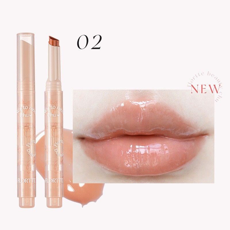 FLORTTE Lápiz Labial Love Stick de la Serie First Kiss con Espejo