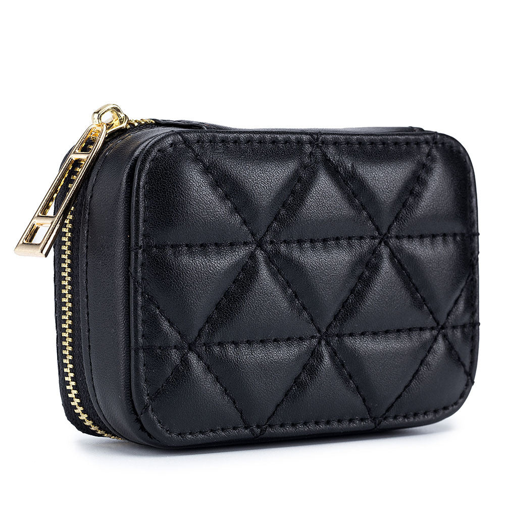 Bolso Elegante de Cuero para Auriculares con Mini Monedero Cosmético