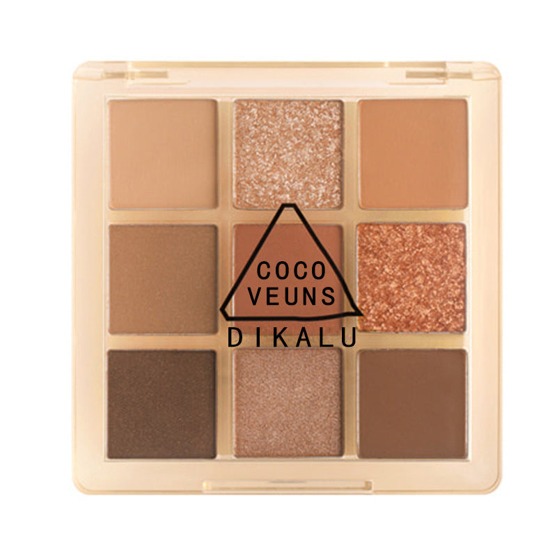 Paleta de Sombras Nueve Colores DIKALU Brillo Atardecer