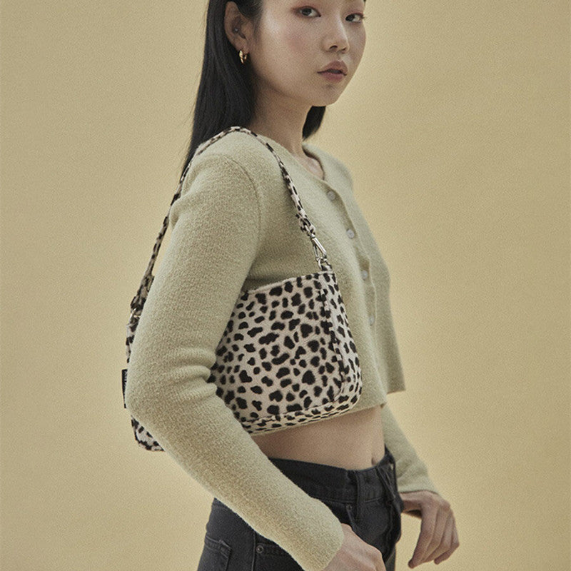 Bolsa vintage con estampado de leopardo