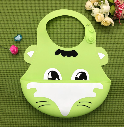 Baberos de Silicona Impermeables y Ajustables con Dibujos Animados para Niños