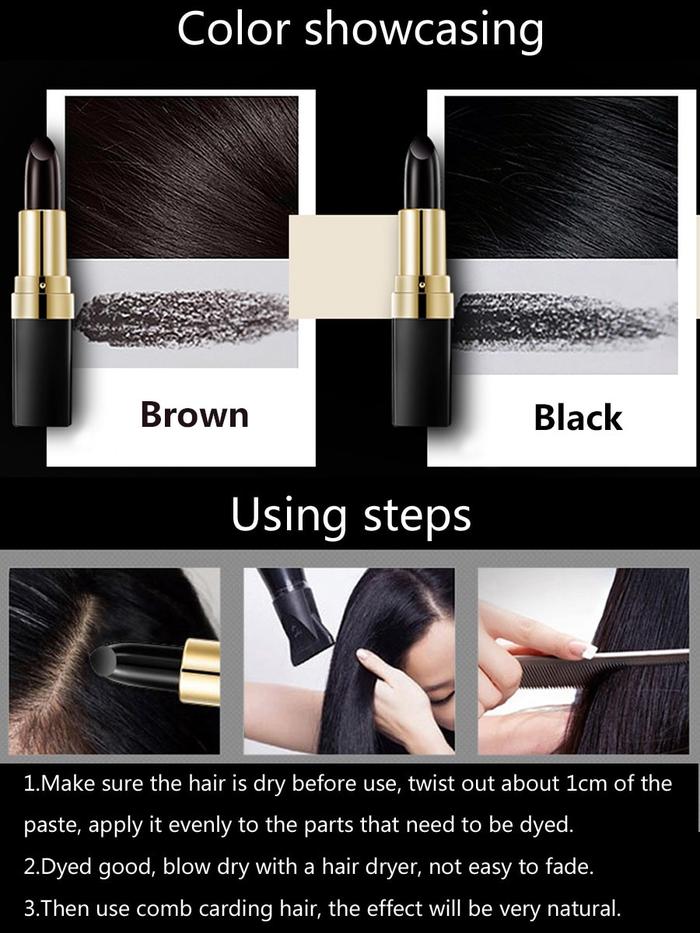 Lai Mei Stick para Teñir el Cabello 3.8g para Cobertura Rápida de Canas