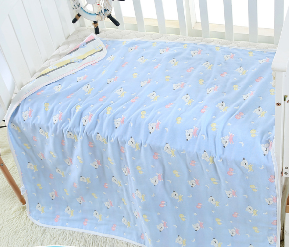 Manta Toalla de Baño para Bebé de Algodón Puro 6 Capas, 110cm