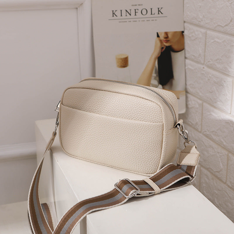 Bolso Bandolera de Color Sólido para Mujeres con Correa Ancha