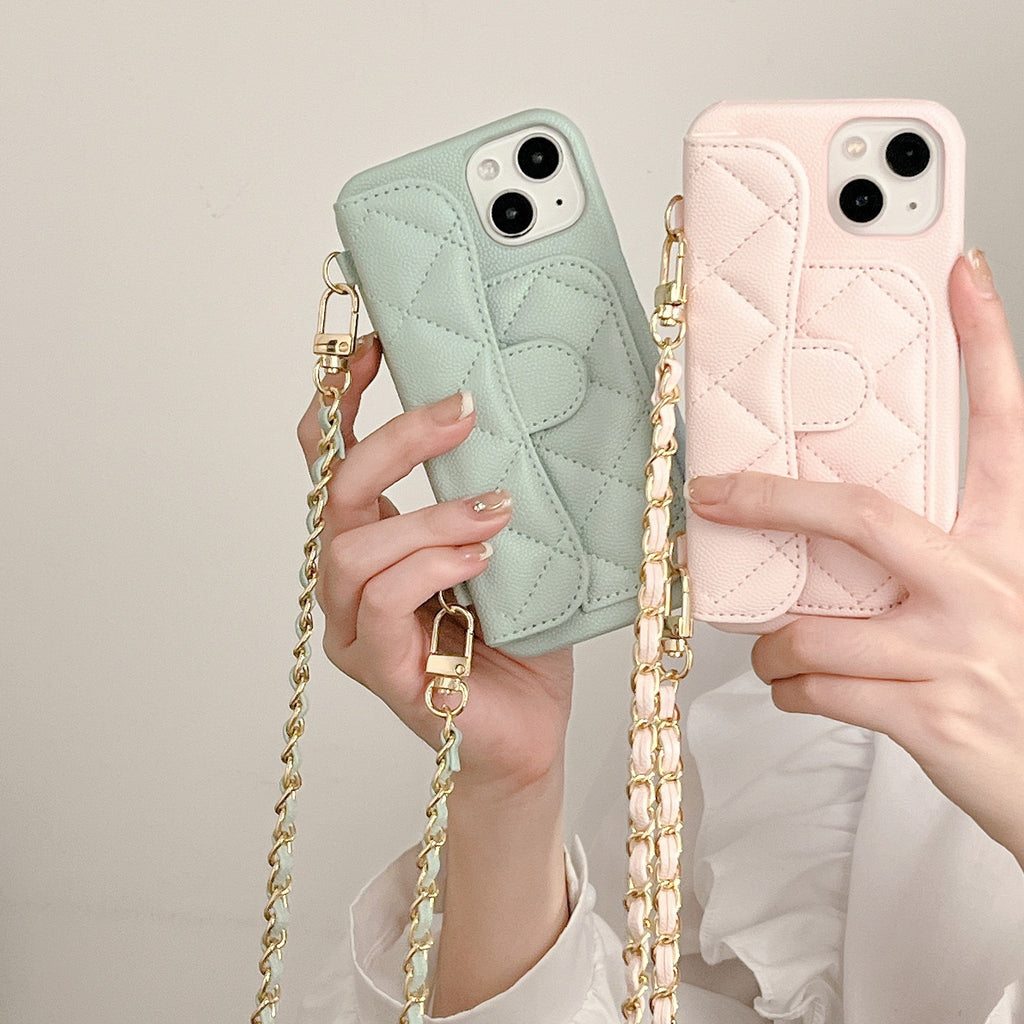 Funda para Teléfono con Cuerda Cruzada y Portatarjetas