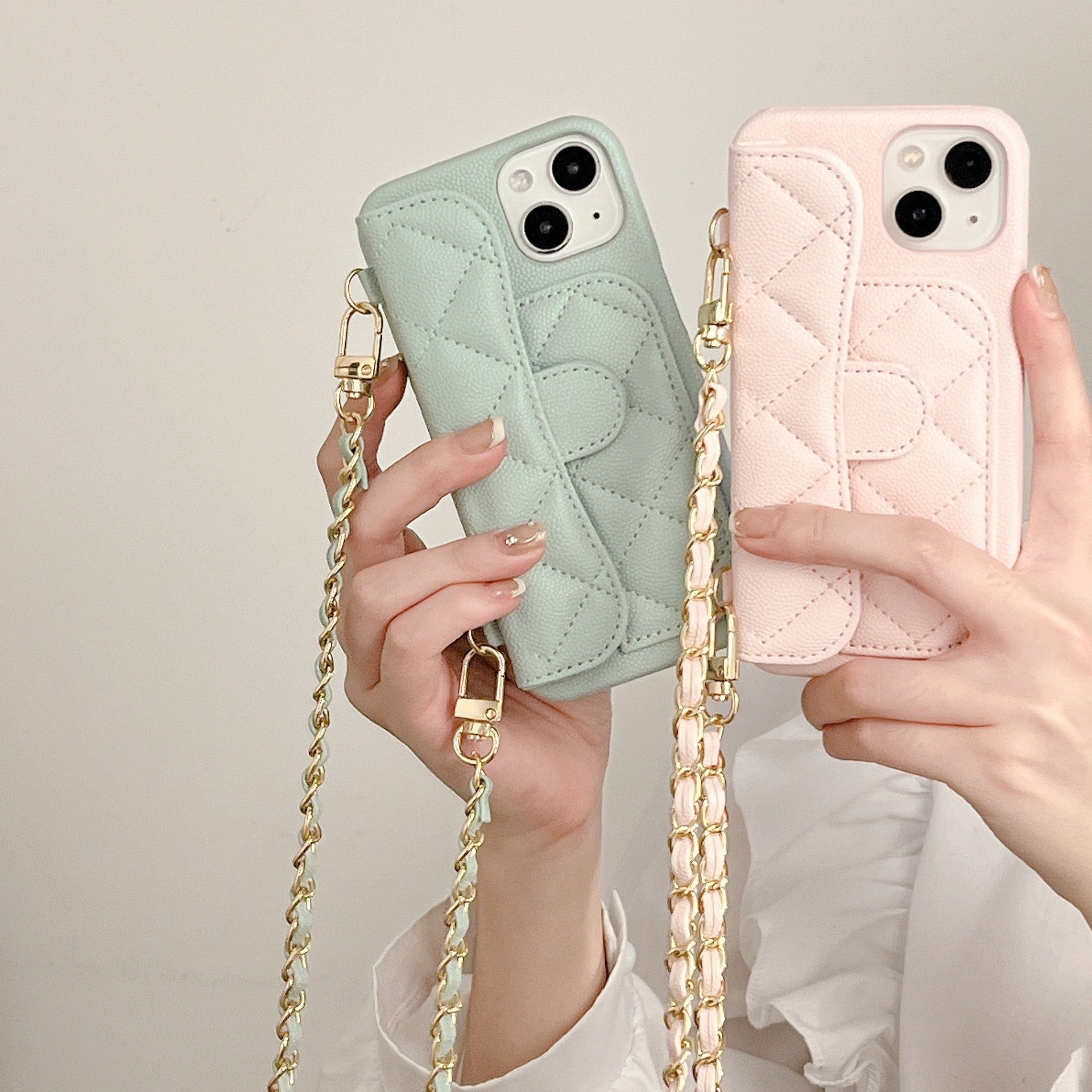 Funda para Teléfono con Cuerda Cruzada y Portatarjetas