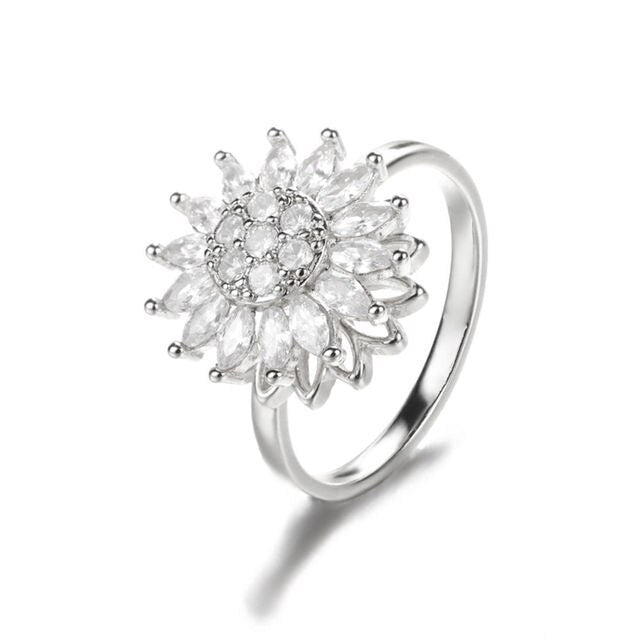Anillo Giratorio de Girasol para Alivio de Ansiedad (Mujeres)