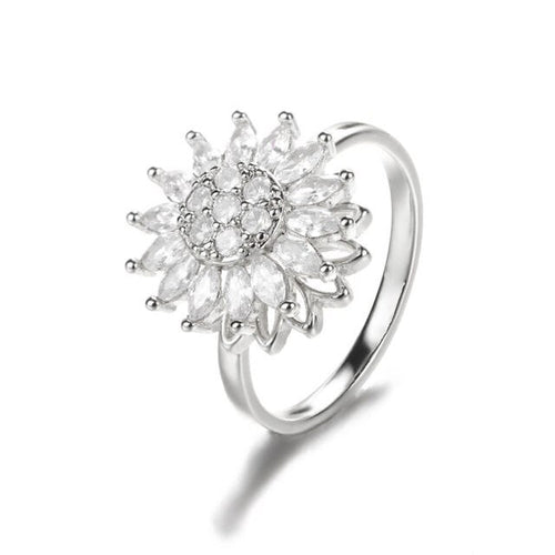 Anillo Giratorio de Girasol para Alivio de Ansiedad (Mujeres)