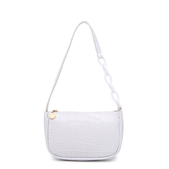 Bolso de Hombro para Mujer Diseño de Cocodrilo con Cadena
