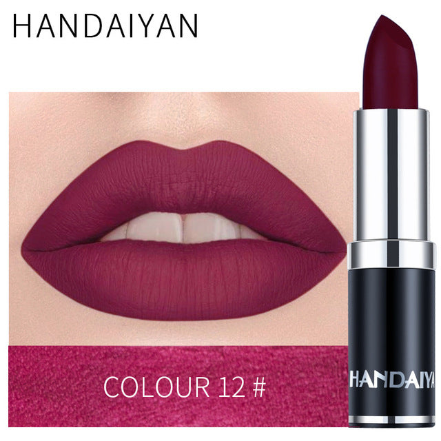 Brillo de Labios de Terciopelo Mate en Tonos Rojo Marrón Púrpura