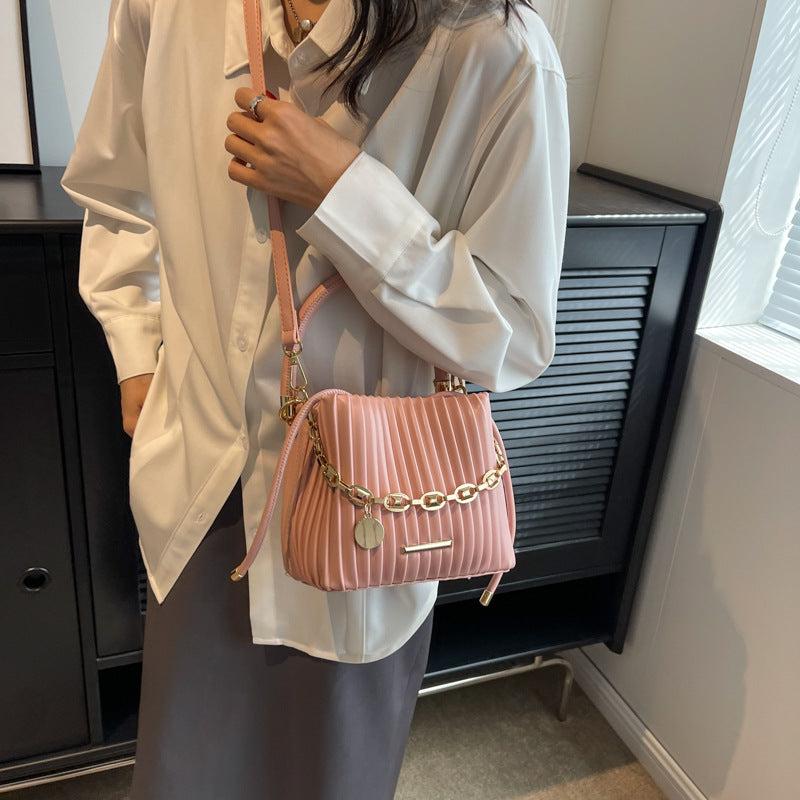Bolso Bandolera de Cadena Plisada y Moda para Mujer