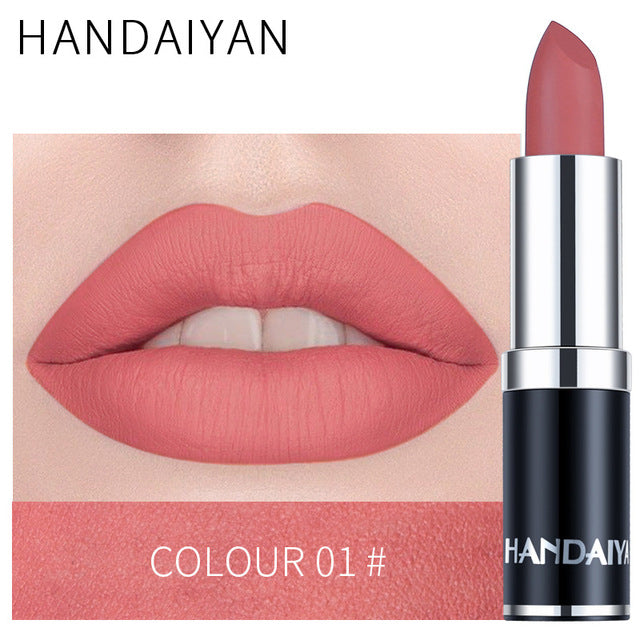Brillo de Labios de Terciopelo Mate en Tonos Rojo Marrón Púrpura