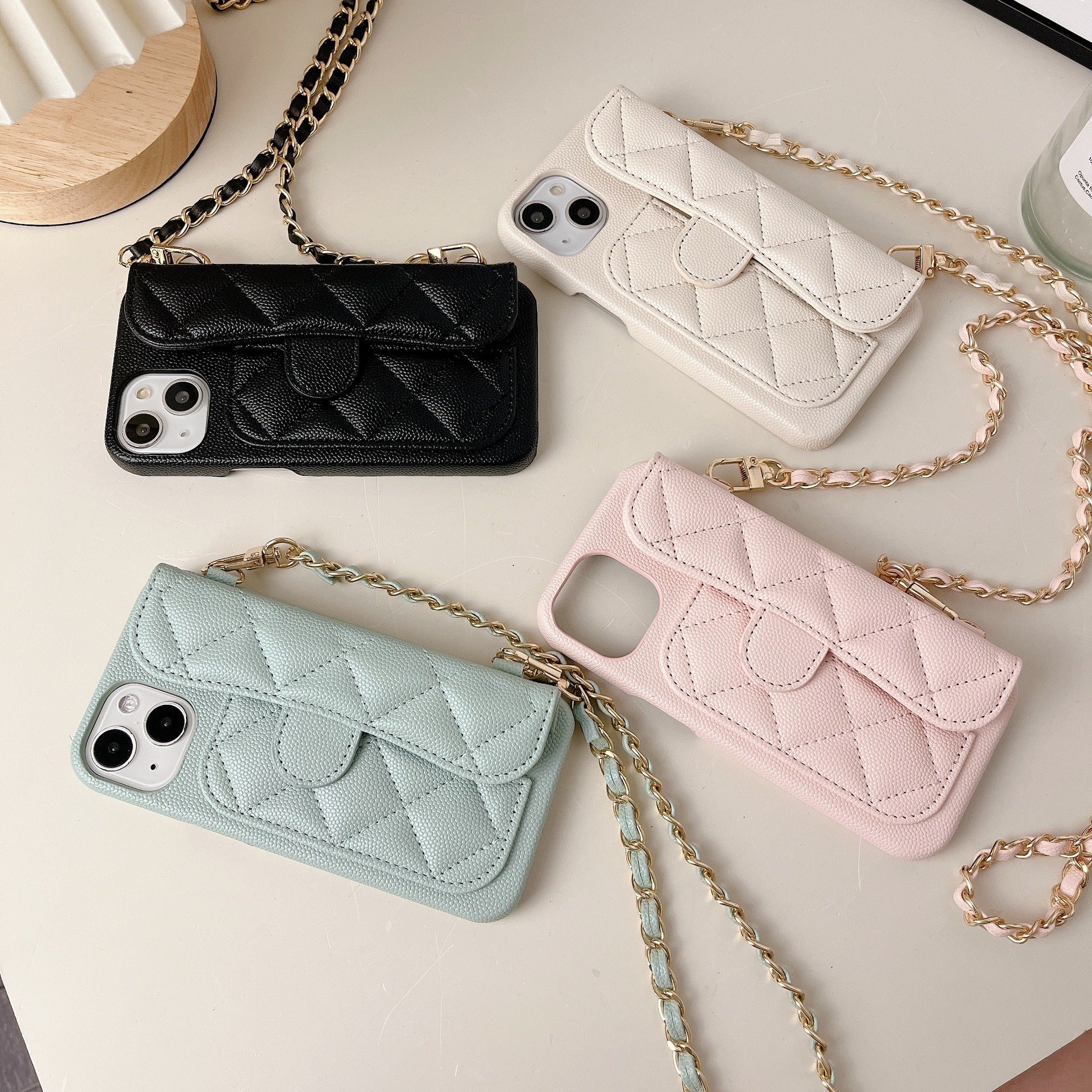 Funda para Teléfono con Cuerda Cruzada y Portatarjetas