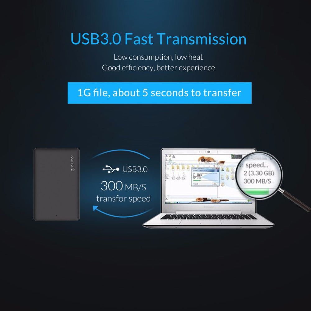 Carcasa SSD SATA de 2.5 pulgadas ORICO 2577U3 USB 3.0