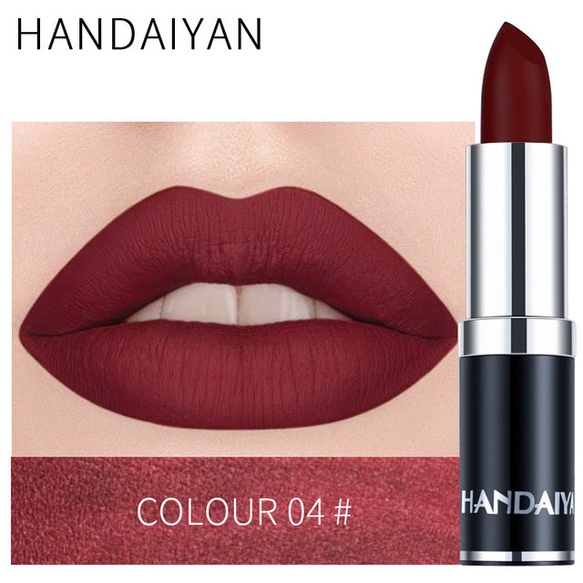 Brillo de Labios de Terciopelo Mate en Tonos Rojo Marrón Púrpura