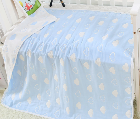 Manta Toalla de Baño para Bebé de Algodón Puro 6 Capas, 110cm