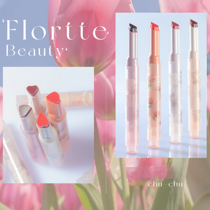 FLORTTE Lápiz Labial Love Stick de la Serie First Kiss con Espejo