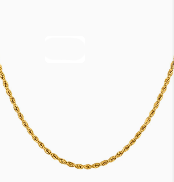 Collar de Cadena de Torsión en Acero Inoxidable Chapado en Oro de 18K