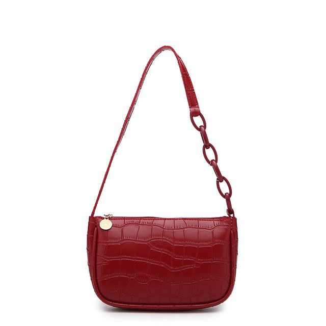 Bolso de Hombro para Mujer Diseño de Cocodrilo con Cadena