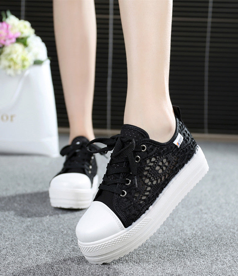 Zapatos Casuales de Lona Elevados con Malla Transpirable