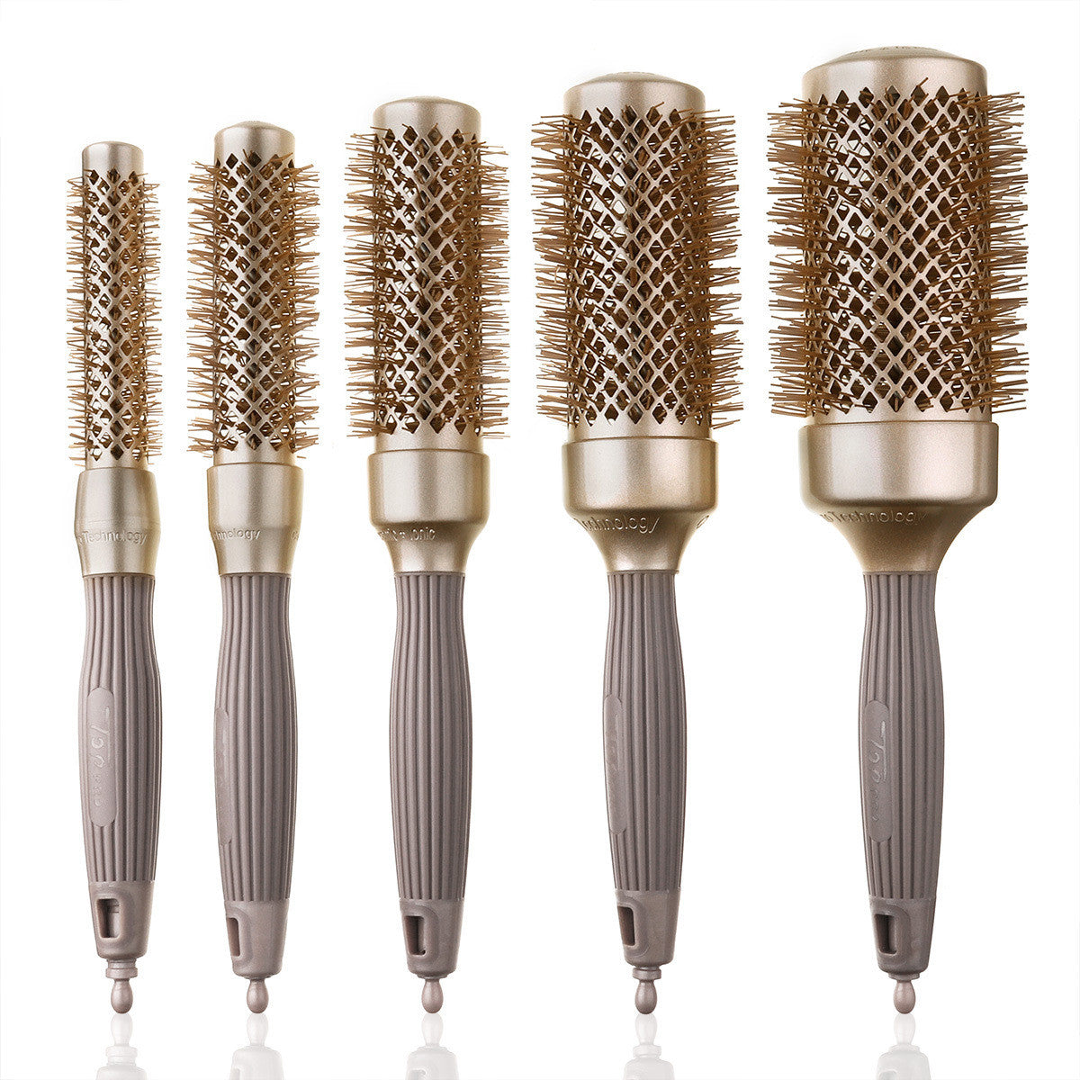 Cepillo Redondo de Cerámica para el Cabello con Tubo de Aluminio