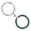 Pulsera Magnética para Parejas con Ojo de Tigre y Cierre de Corazón