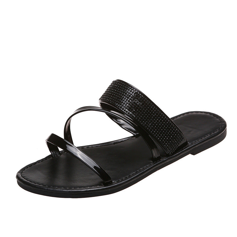 Sandalias Casuales Grandes con Pedrería para Mujer al Aire Libre