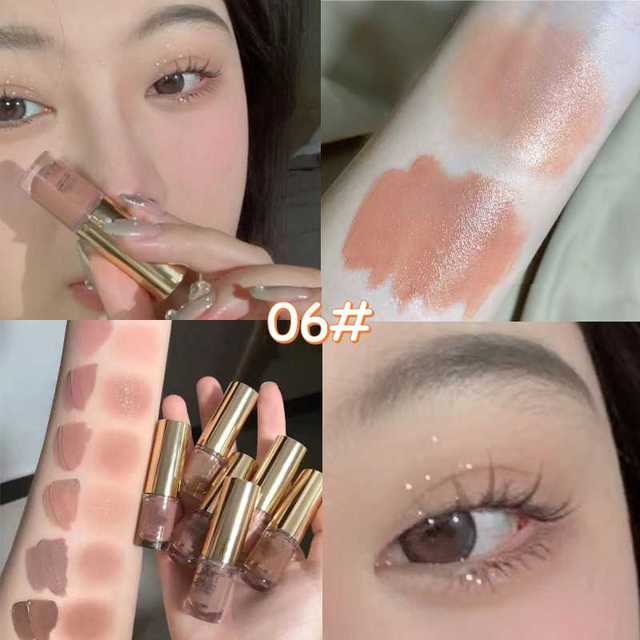 Barra de Sombra de Ojos Líquida de Brillo Marrón y Crema de Contorno