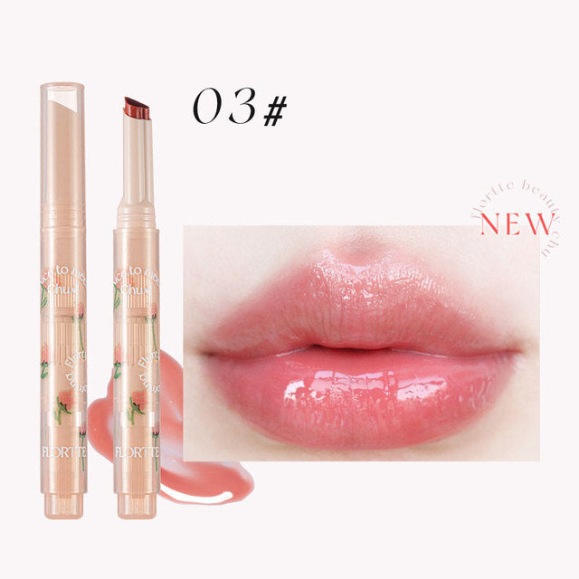 FLORTTE Lápiz Labial Love Stick de la Serie First Kiss con Espejo
