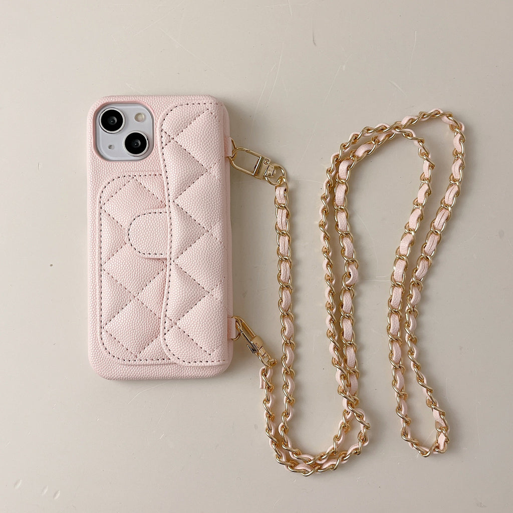 Funda para Teléfono con Cuerda Cruzada y Portatarjetas