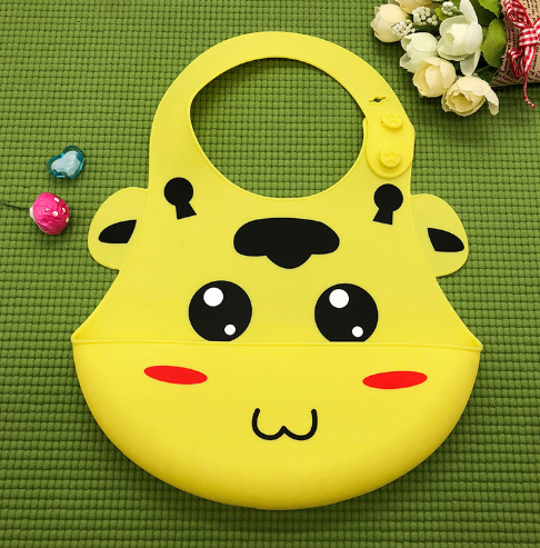 Baberos de Silicona Impermeables y Ajustables con Dibujos Animados para Niños