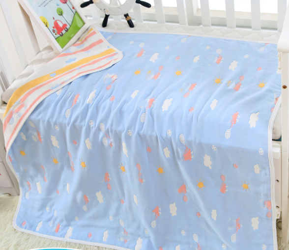 Manta Toalla de Baño para Bebé de Algodón Puro 6 Capas, 110cm
